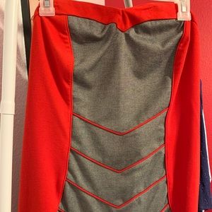 Forever 21 strapless gray and Red dress size 3x